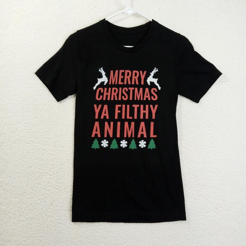 Home Alone T-Shirt Adult Small by Measurements Short Sleeve Black